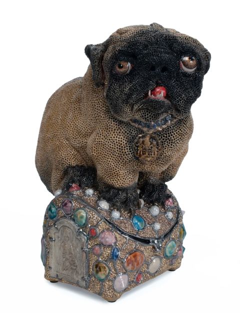 Cb Galerie Fontana Carlolein Smit Pug On A Shell Box Ceramic Sculpture 31x17x25cm 2025